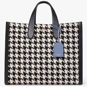 Kate Spade Large Manhattan Tote in Houndstooth, ALMOST NEW!